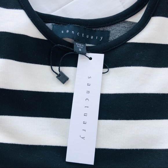 Sanctuary Clothing Dress Black White Stripe size S - Picture 3 of 7